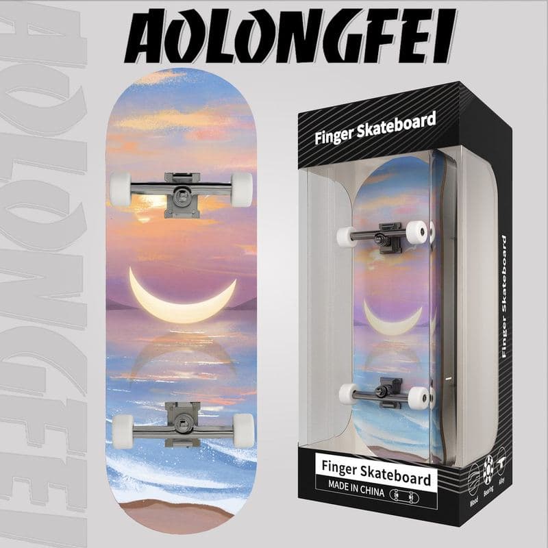 Deep Concave Fingerboard Complete — Double Kick, Turtle Theme — Fingerboard Lab