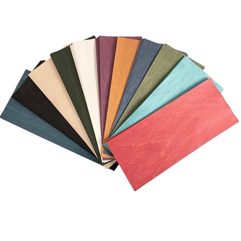 Natural Dyed Maple Wood Veneer for Model Crafting, Fingerboard, Marquetry & DIY Projects, Colored Thin Wood Sheets Vibrant Tones - Concave Craft