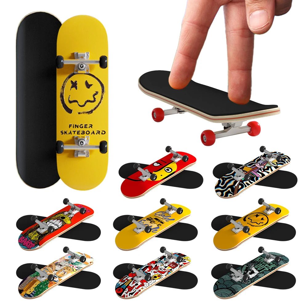 Professional Mini Wooden Skateboard Fingerboard Set Finger Scooter Finger Skate Board Maple Wood Kid Tabletop Toys for Boys - Concave Craft